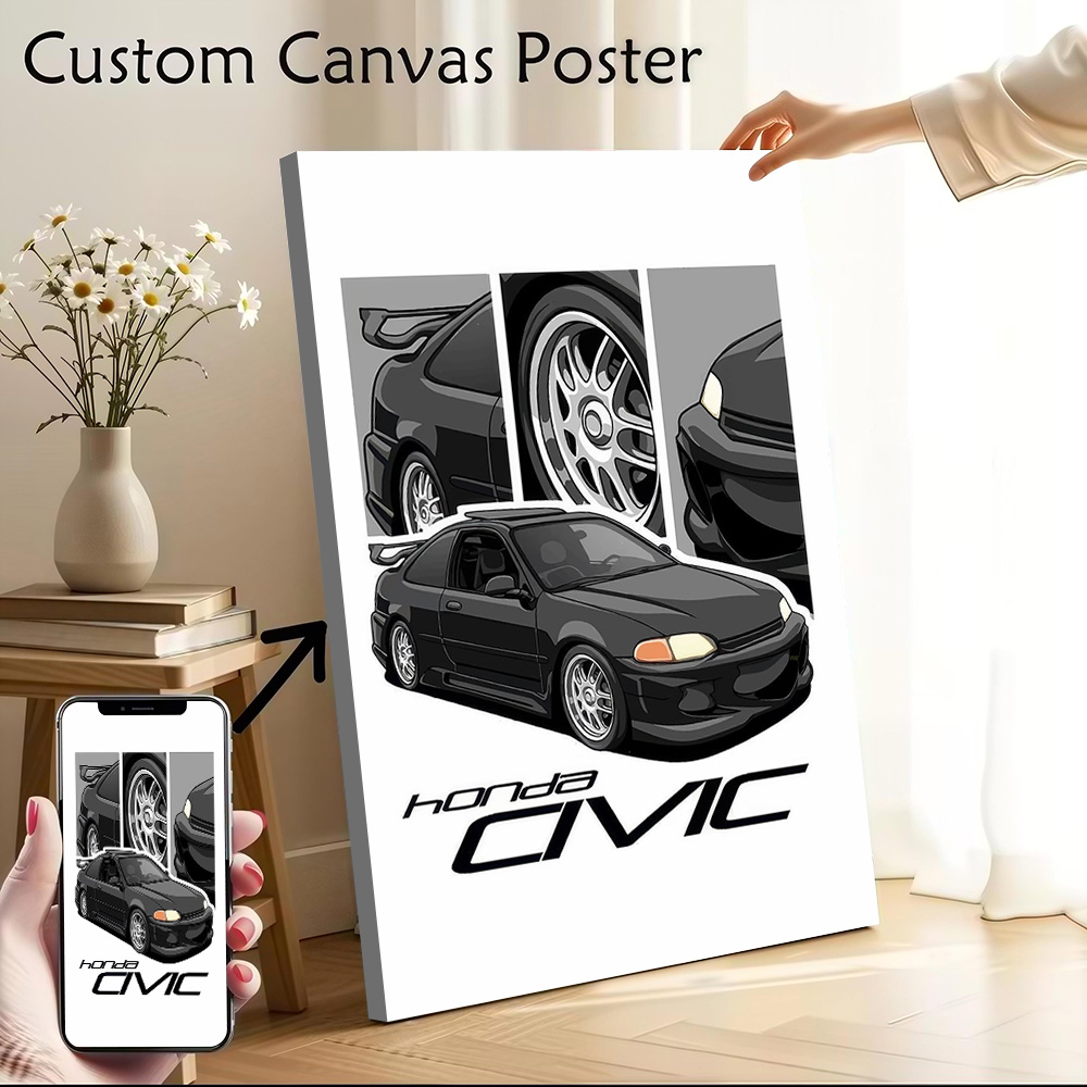 Japanese Fan - Japanse auto Civic canvas poster aanpasbare