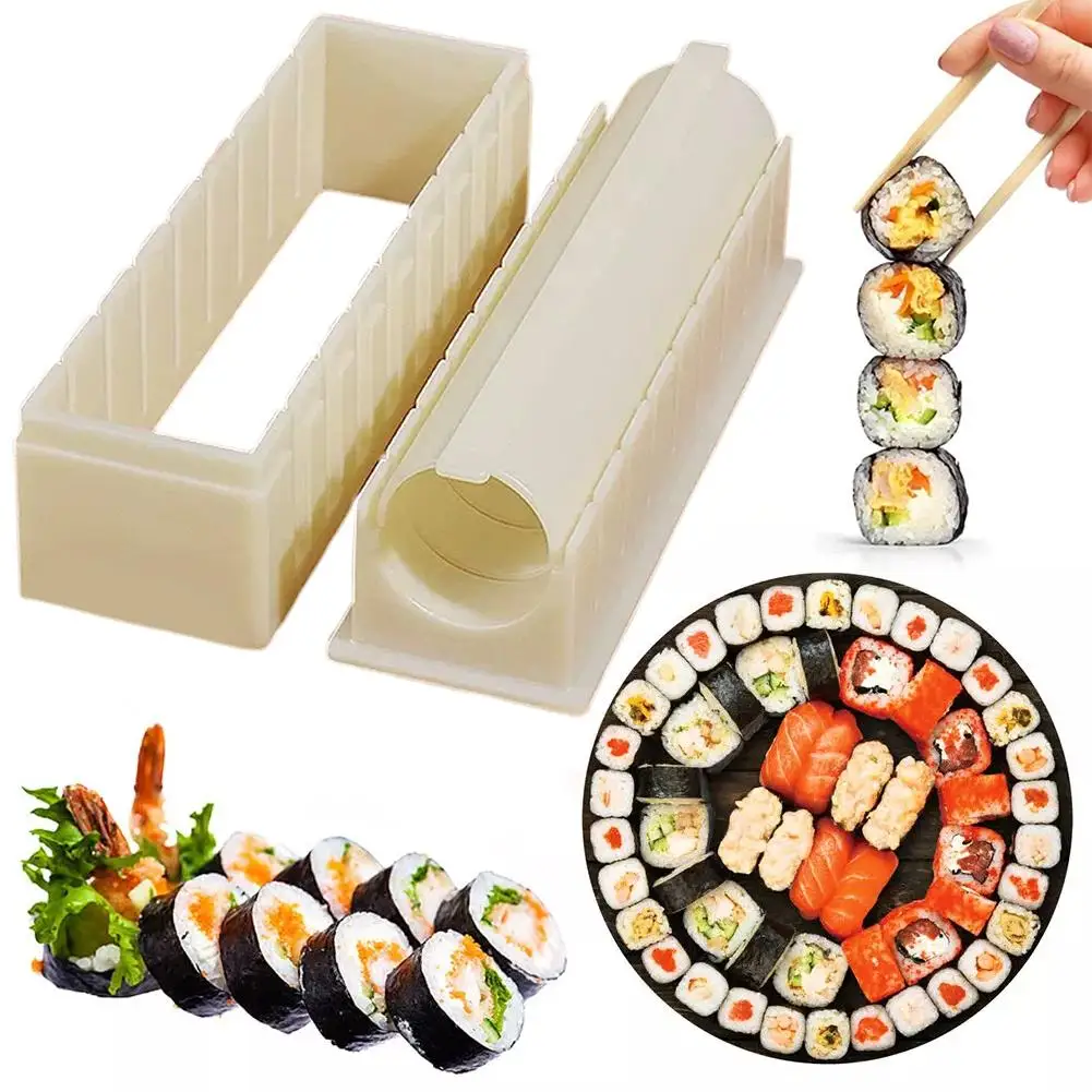 Sushi Making Kit - Herbruikbare plastic sushi-set, inclusief ronde, vierkante