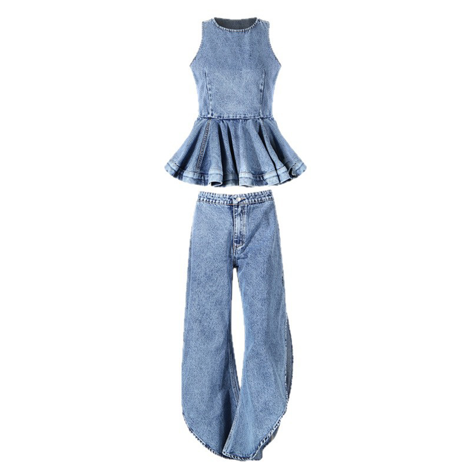 Y2K Dames Denim Tweedelig Outf - Matcha recensie en prijs